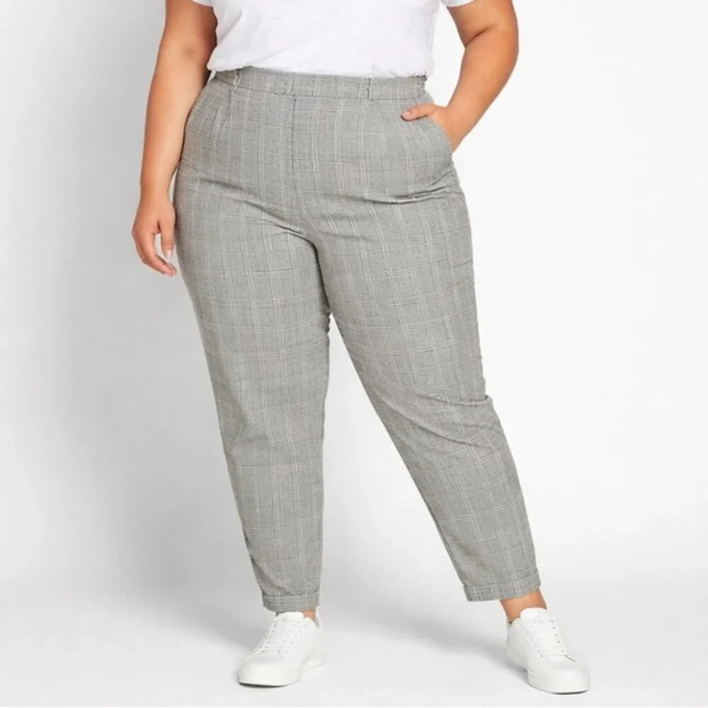 NWT Savvy Fit Plaid Straight Leg Pants High Rise
